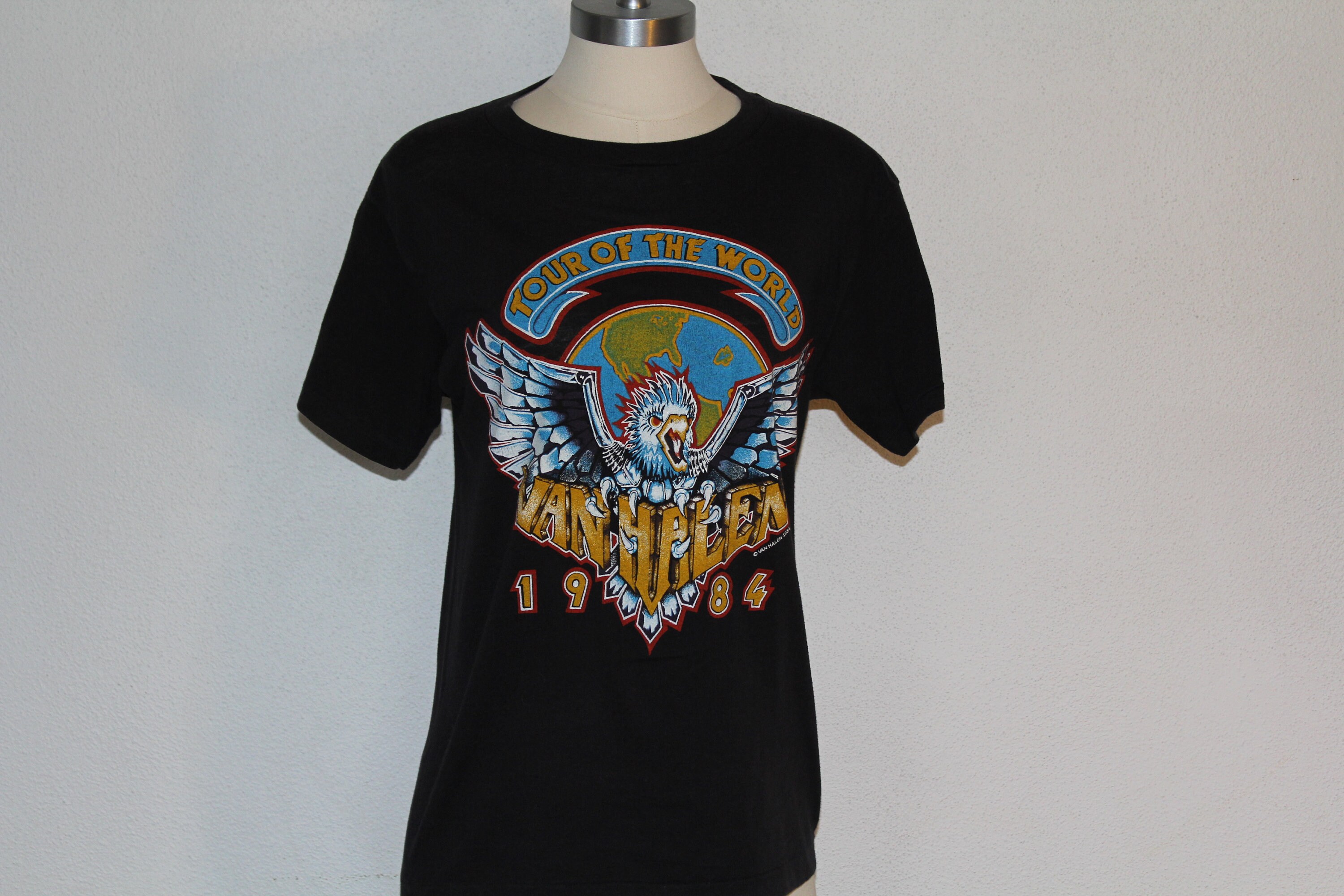 80s/90s Van Halen World Tour 1984 Distressed Vintage Style By Van Halen Official
