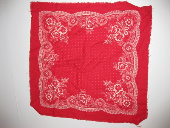 1970's Red Western Bandana | Vintage Red Club 7 E… - image 4