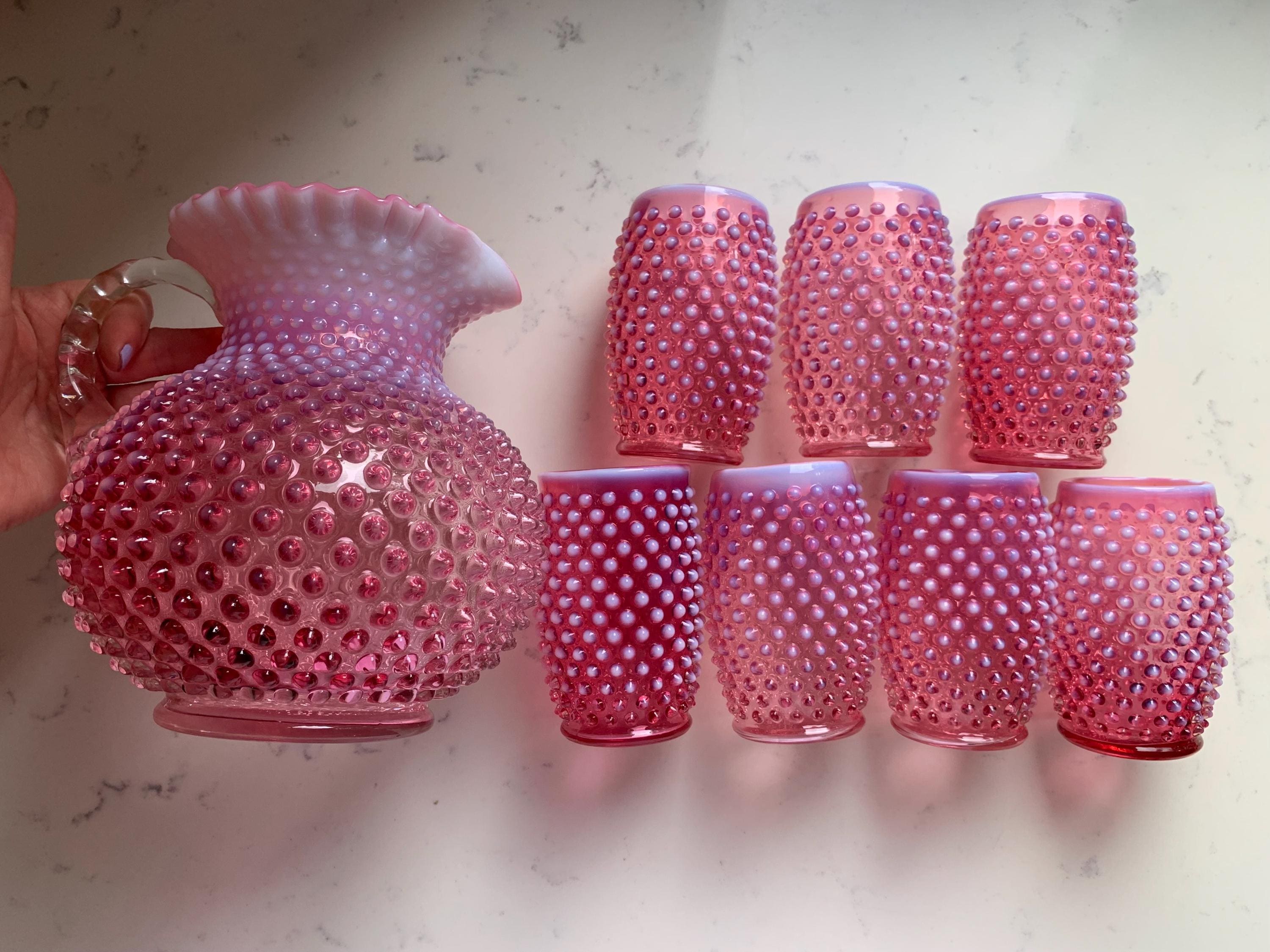 フェントン アート グラス クランベリー オパールセント ホブネイル