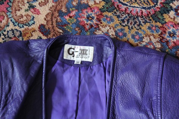 1980s C III Purple Leather Coat • Medium Purple L… - image 9