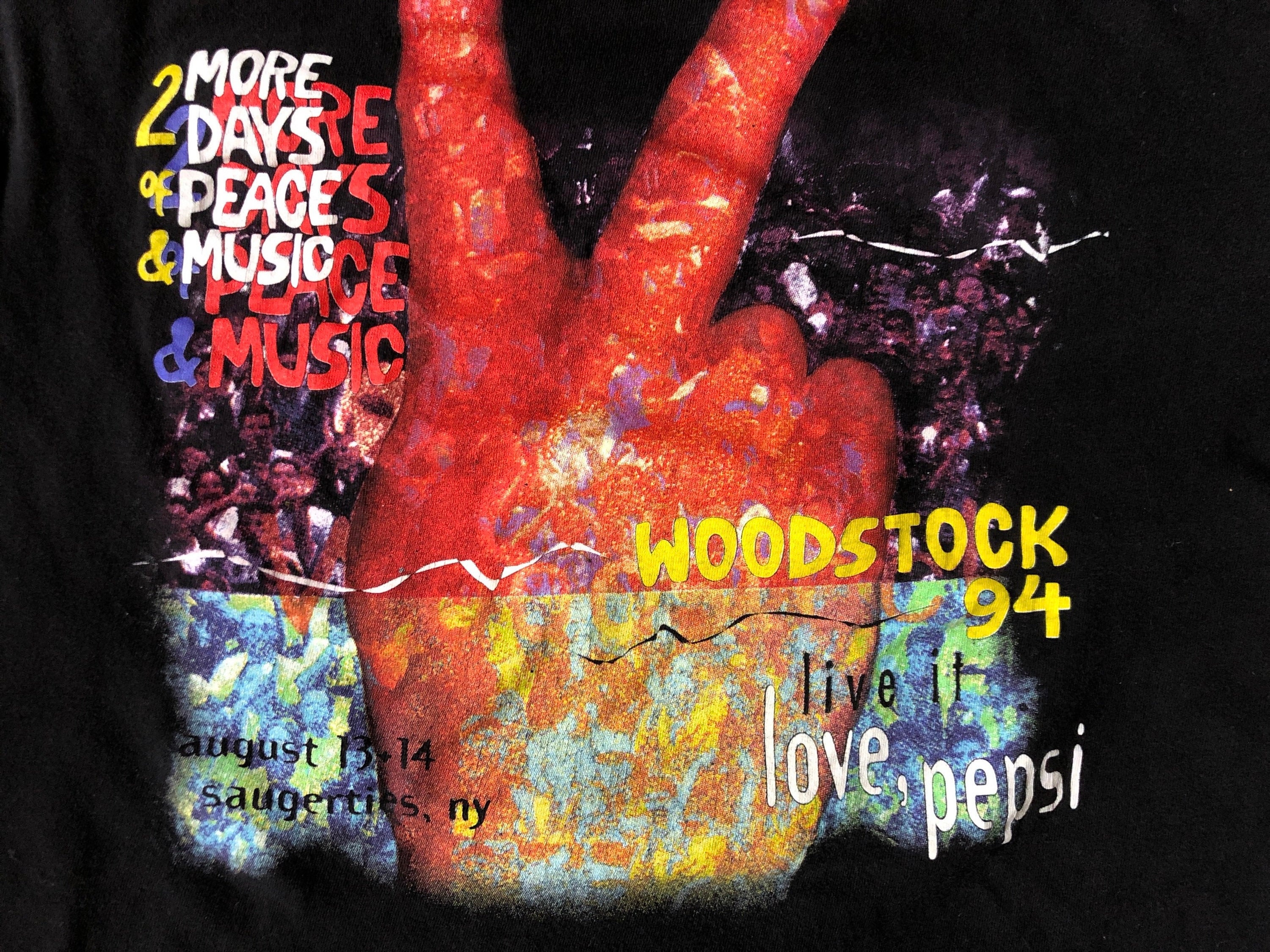 Woodstock 1994 Live It Love Pepsi Concert T-shirt Woodstock Tour