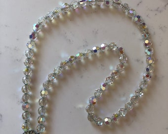 Bergere Swarovski necklace, Thread on Chain, Rhinestone Clasp, 1960s Vintage Jewelry