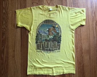 Jethro Tull • On The Road Again • Vintage Yellow Concert T-shirt • Authentic 1979 North American Tour • Printed by Shirt Xplosion