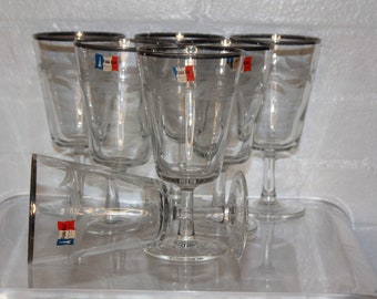 PARIS NIGHT by Cristal D'Arques JG Durand Set of 7 Wine Glass Crystal Stemware France