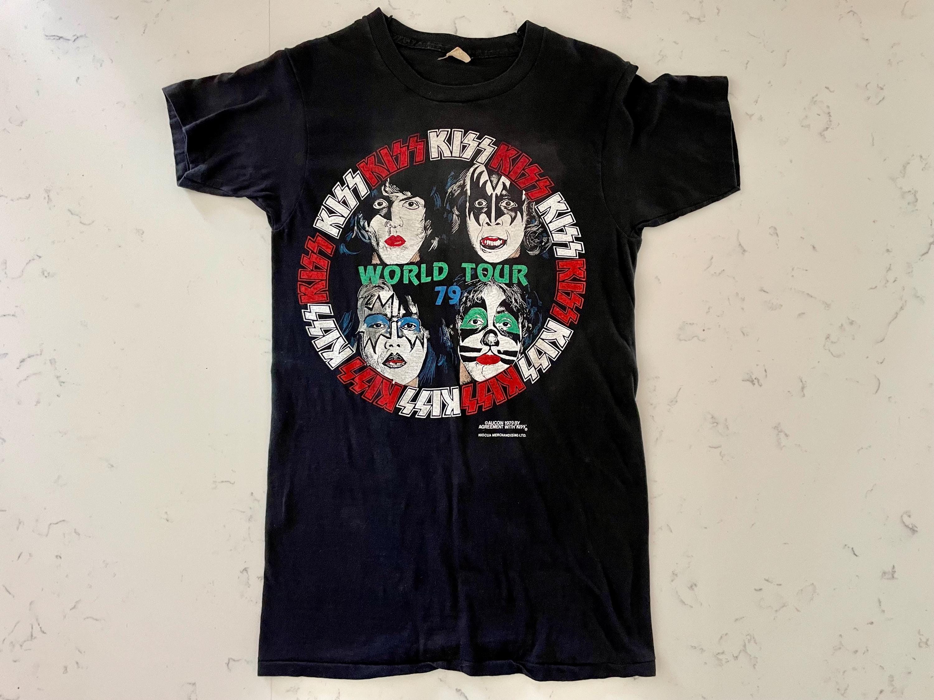 Vintage Kiss 1979 Dynasty Tour T-shirt, Aucoin, World Tour Concert 