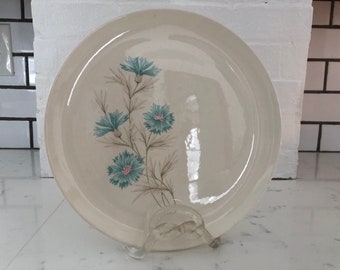 Taylor Smith Boutonniere Dinner Plates Replacement Dish Sets, Ever Yours, Pink and Blue Flowers, Fire King 10 1/4" Set of 3