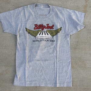 Billy Joel • Keeping The Faith Tour 1984 • Concert T-Shirt • Concert Tee Shirt • Vintage Billy Joel Souvenir • Gray Billy Joel T-shirt