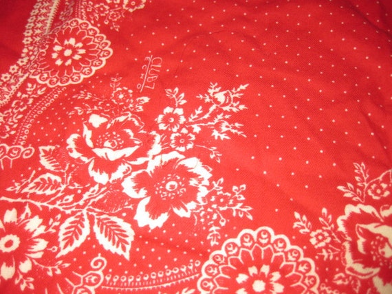 1970's Red Western Bandana | Vintage Red Club 7 E… - image 7