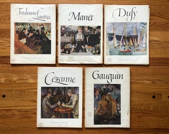 Vintage Art Book of Prints Abrams Art Books Gauguin, Manet, Toulouse-Lautrec, Dufy, Cezanne Coffee Table Books Art Treasures of the World