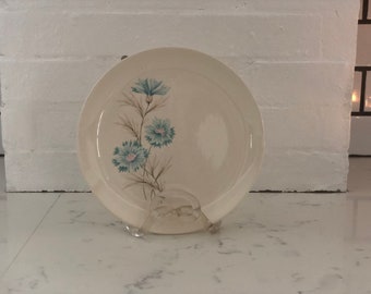 Taylor Smith Boutonniere Salad Plate 8 1/2" Replacement Dish Sets, Ever Yours, Pink and Blue Flowers, Fire King