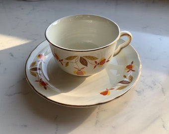 Autumn Leaf by Mary Dunbar Tea/Coffee cup and Saucer, Superior Hall China Jewel Homemakers Institute