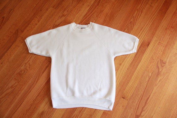 Short sleeve Sweatshirt White | 1980's Vintage An