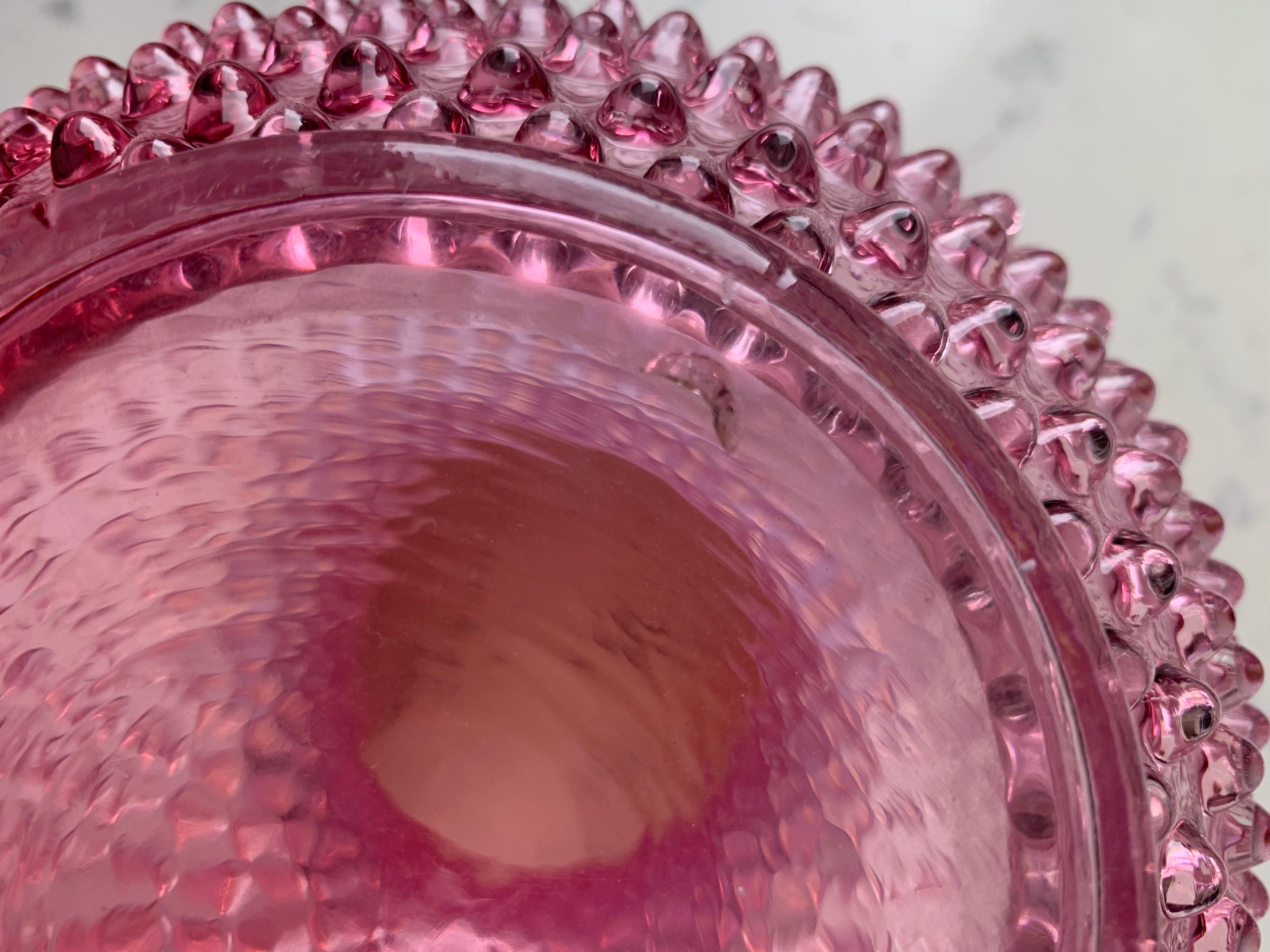 フェントン アート グラス クランベリー オパールセント ホブネイル