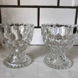 Vintage Avon Bubble Glass, Footed Dessert Sherbet Cups, Bubble Goblets Set of 2