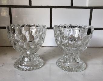 Vintage Avon Bubble Glass | Footed Dessert Sherbet Cups | Bubble Goblets Set of 2