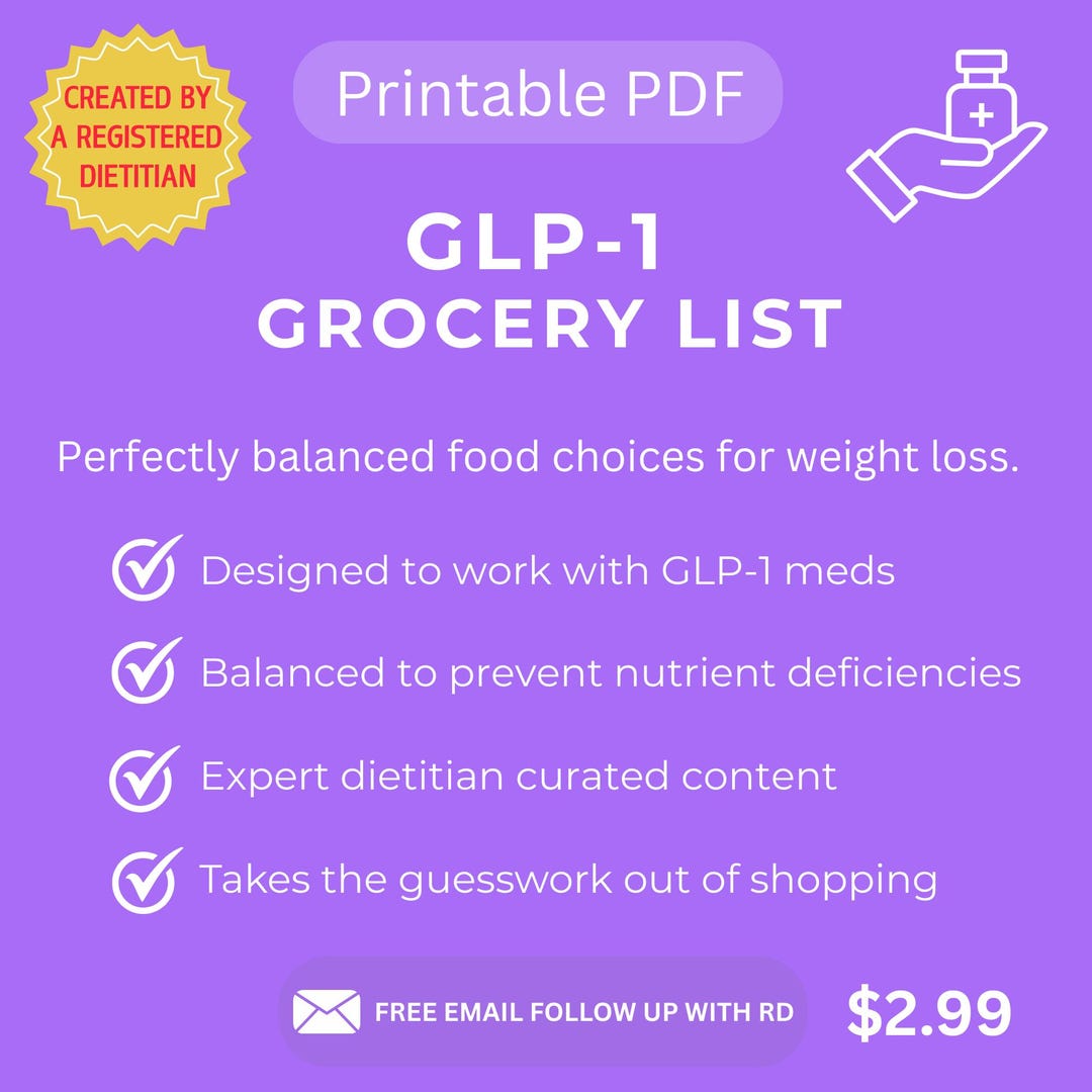 Glp Checklist.pdf GLP-1 Grocery Shopping List | Semaglutide-friendly Foods Checklist ...