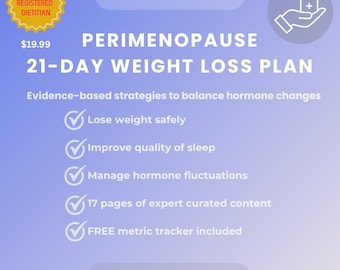 21-Day Perimenopause Weight Loss Plan | Balance Hormones | Dietitian Created to Lose Weight