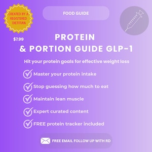 GLP-1 Protein Goal Guide | Meal Planning & Portion Companion | Weight Loss Food Guide | Dietitian Approved
