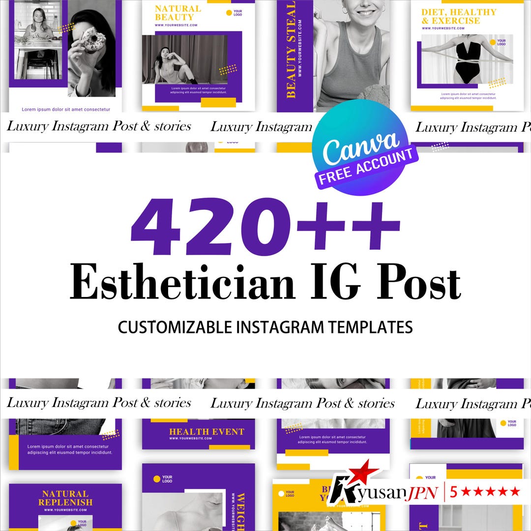Wellness Coach Instagram Templates: "that Girl" Canva Posts (digital ...