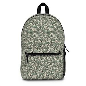 Money Print Backpack, Trendy School Bag, Casual Daypack, Gift for Students, Unique Fashion Accessory, Ideal for Travel