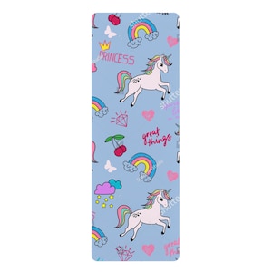 Whimsical Unicorn Yoga Mat - Perfect for Kids, Great for Home Workouts, Vibrant Exercise Gear, Fun Fitness Accessory, Gift for Yoga Lovers