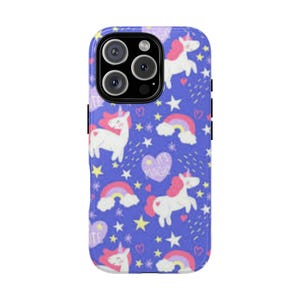 Unicorn Phone Case | Cute Tough Cases for Kids, Gift for Birthday, Trendy Cell Cover, Magical Aesthetic, Rainbow Design