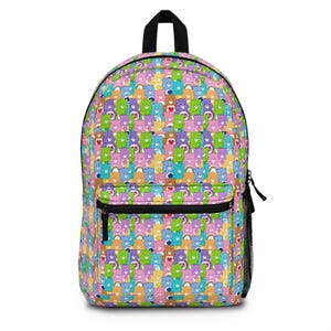 Colorful Kids Care Bear Backpack, Fun School Bag, Cute Bookbag, Playful Childrens Backpack, Gift for Kids, Back to School Essentials