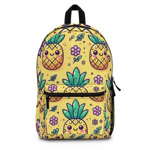 Fun Pineapple Backpack, Cute Bookbag for Kids, Summer Adventure Pack, Floral School Bag, Playful Gift for Her