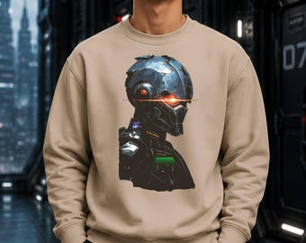 Cyberpunk Techwear Hoodie Futuristic Design Organic Cotton Unisex Sweatshirt Sci-Fi Streetwear