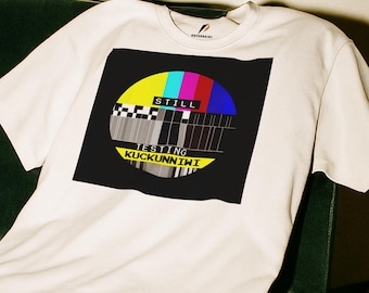 Retro TV Test Pattern T-Shirt, Vintage Television Graphic Tee, Organic Cotton Shirt