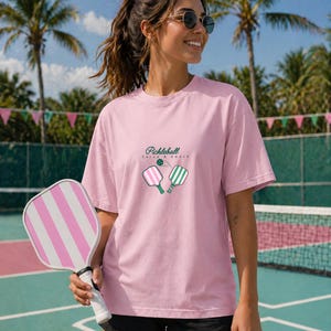 Maglietta vintage da pickleball con grafica: T-shirt sportiva retrò unisex in cotone biologico