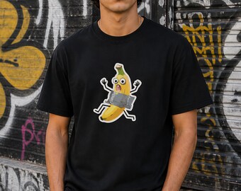 Lustiges Bananen-T-Shirt | Cartoon Duct Tape Design | Unisex Bio-Baumwolle T-Shirt