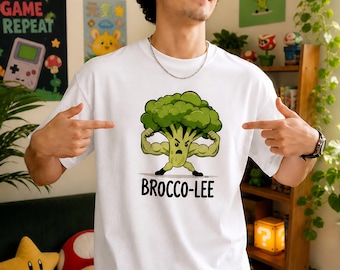 Camiseta divertida de Brocco Lee / Camiseta de algodón orgánico con juego de palabras