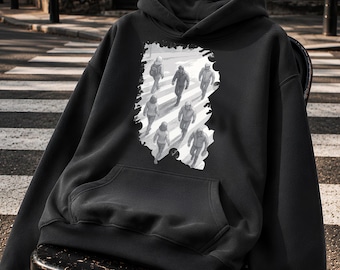 Streetwear Hoodie | Crosswalk People Illustration | Unisex Organic Cotton Hoodie Design