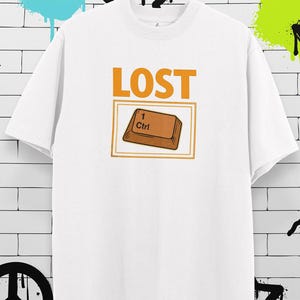 Camiseta de algodón orgánico con la tecla Ctrl perdida: camiseta retro de jugador de los 90