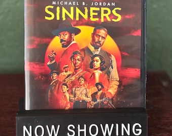 Now Showing Now Playing Stand - DVD BluRay CD Record Game display - Reversable Two Sided