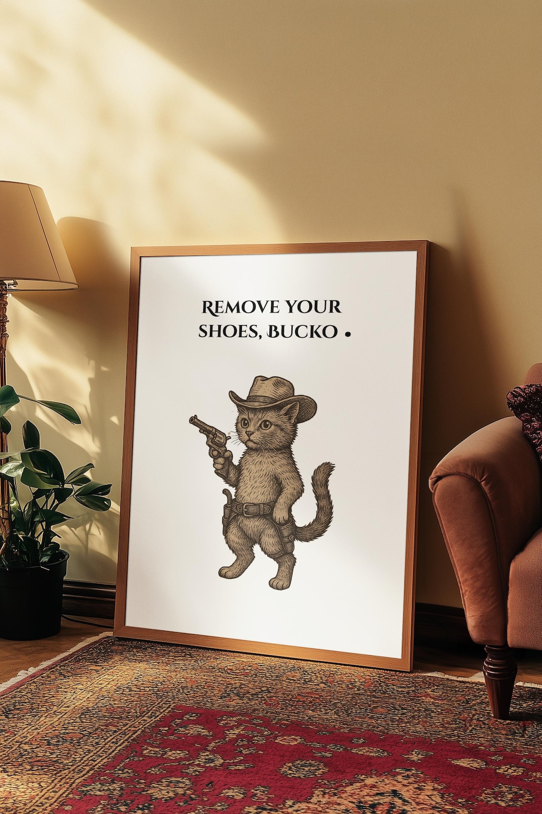 Please Remove Your Shoes, Cat Print, Funny Print, Printable, Digital