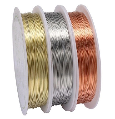 22pc of 28 Gauge 0.3mm Pure Copper Wire for Wire Wrapping Jewellery,  Jewellery Making, Round Copper Wire, Bright Soft Wire. Various Length 