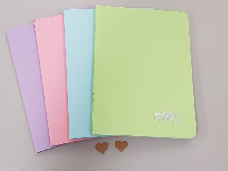 A6 Assorted Ruled Notebooks With Stitched Cover Pastel Etsy