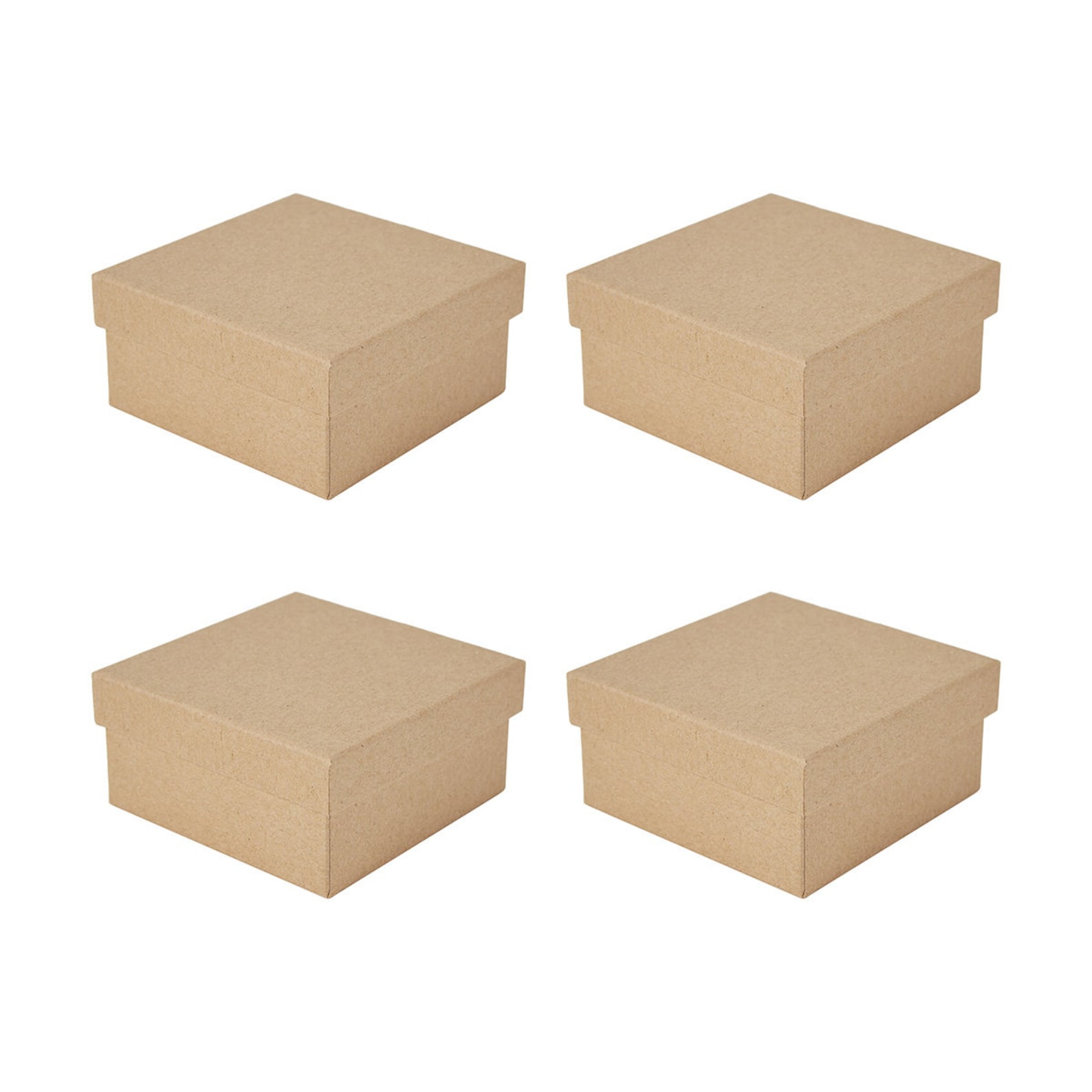 4 Rigid Kraft Boxes with Lids 8cm L x 8cm W x 4cm D Etsy