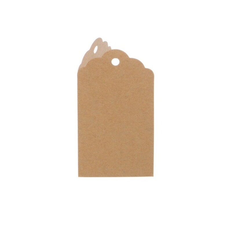 20 Scored Kraft Gift Tags Scallop Blank DIY 9x4cm Birthday - Etsy