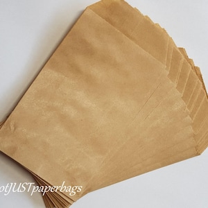 25 Small Flat Paper Bags | 5" x 3" | Brown Kraft | Homemade Goods | Confetti | Petals | Markets | Junk Journals