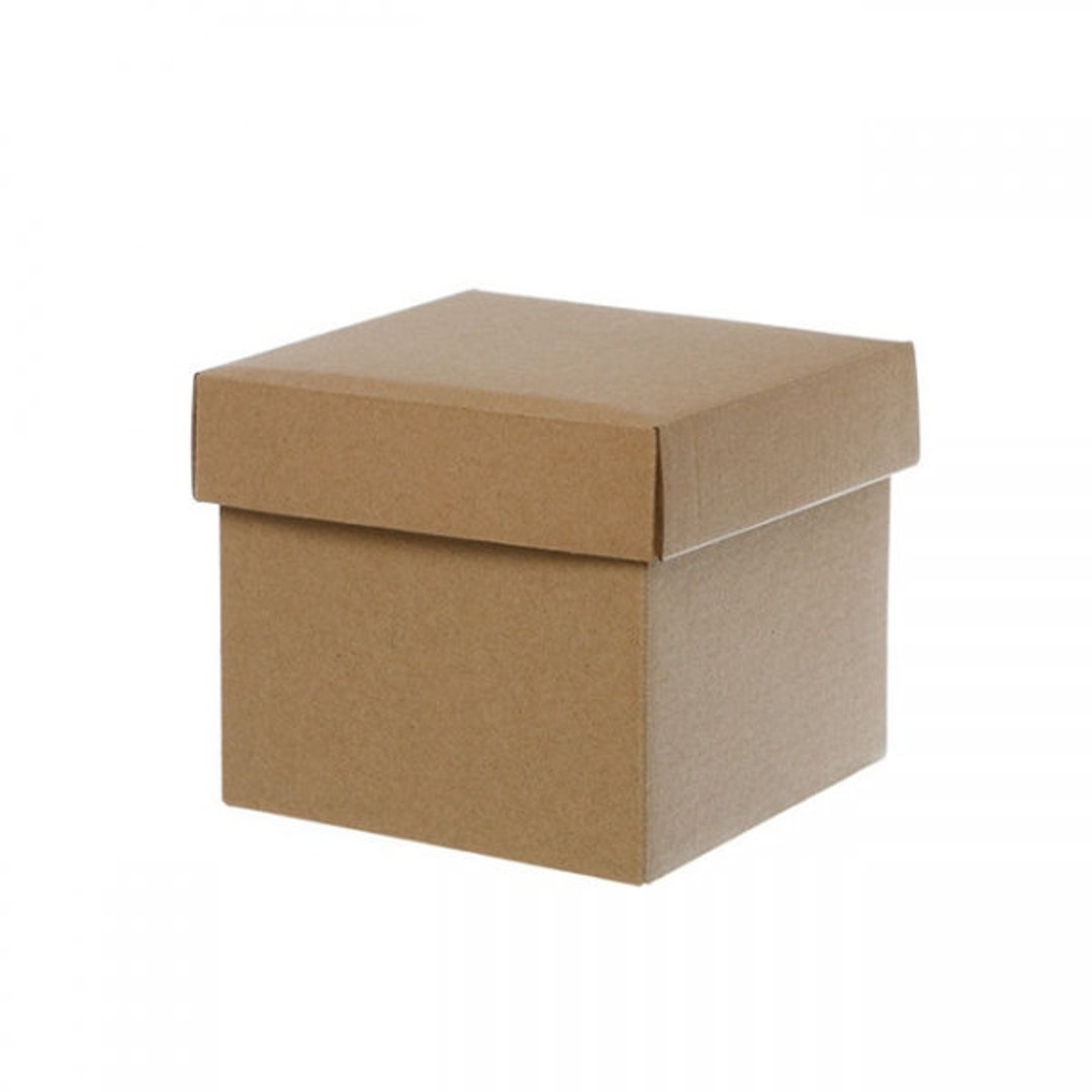 5 Small Kraft Gift Boxes With Lids 13x12cm Flat Pack DIY Mini Hampers