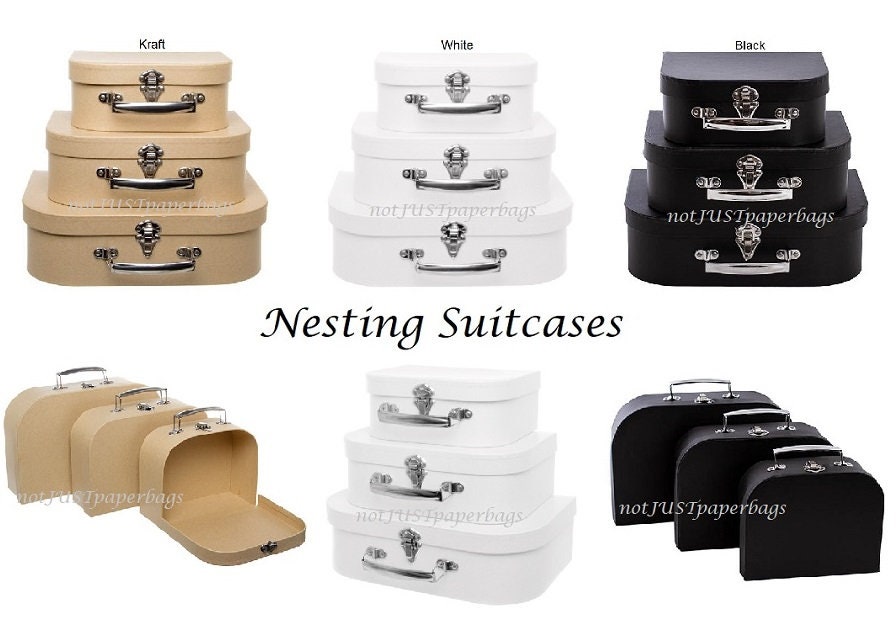 Nesting Suitcases Gift Boxes Set of 3 Brown Kraft & Etsy Australia