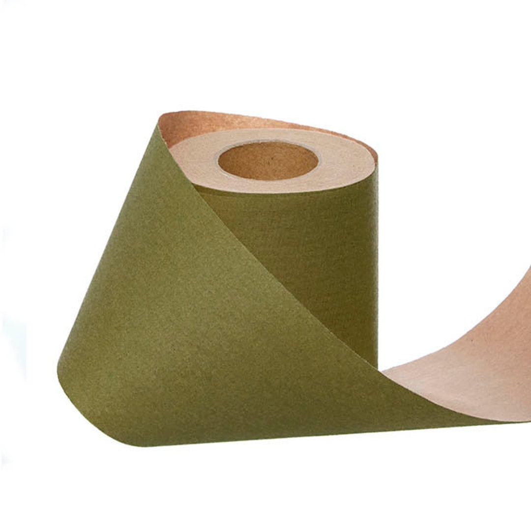 Narrow Wrapping/ Banding Paper 10cm X 25m Kraft Moss Green Small Gifts
