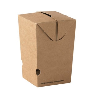 25 Small Brown Kraft Chip Box Carton | 71mmx71mmx105mm) | Food | Cosmetics | Hair Accessories | Socks | Jewellery