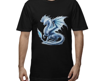 Ice Dragon Unisex T-shirt, Gift for Fantasy Lovers, Dragon Graphic Tee, Casual Wear, Birthday Present, Festival Outfit