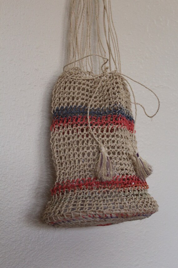 Woven Straw Bag / Vintage Woven Straw Bag / Woven… - image 2