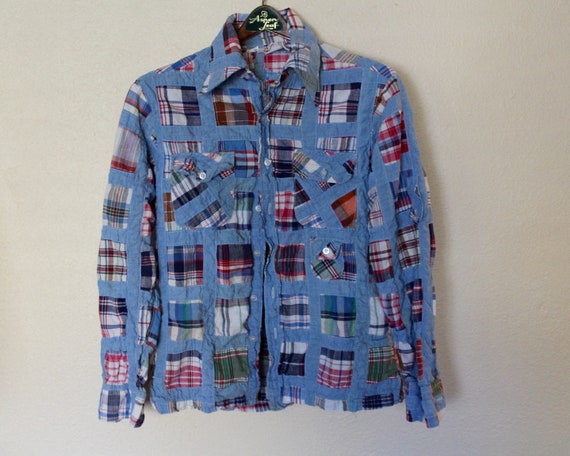 Vintage Patchwork 1970s Top / Quilt Patchwork Top
