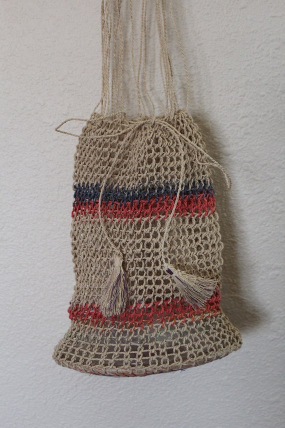 Woven Straw Bag / Vintage Woven Straw Bag / Woven… - image 4